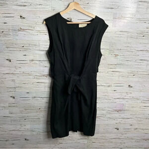 MOULINETTE SOEURS SILK BLEND SLEEVELESS TIE FRONT MIDI SHEATH DRESS  SIZE 14